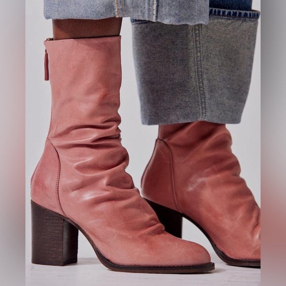 Free People Shoes - Free People Elle block heel boot sunset sand,l pink